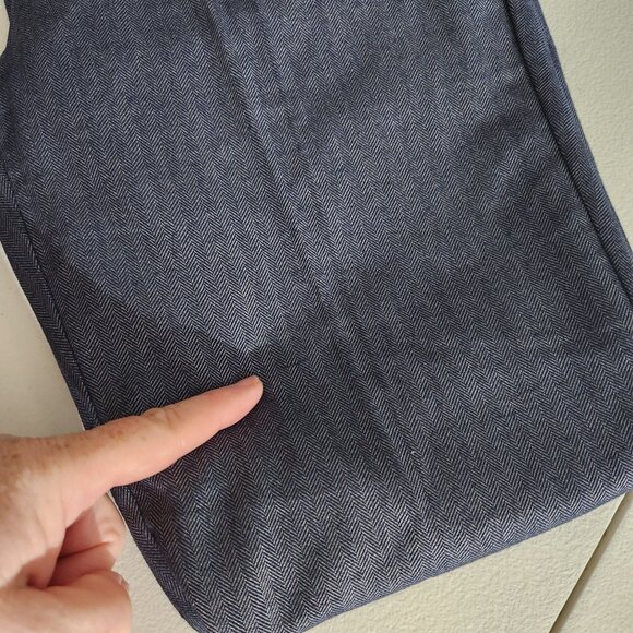 Navy Blue Pinstripe Slim Fit Trousers With Elastic Waistband For Women Medium - Picture 14 of 15